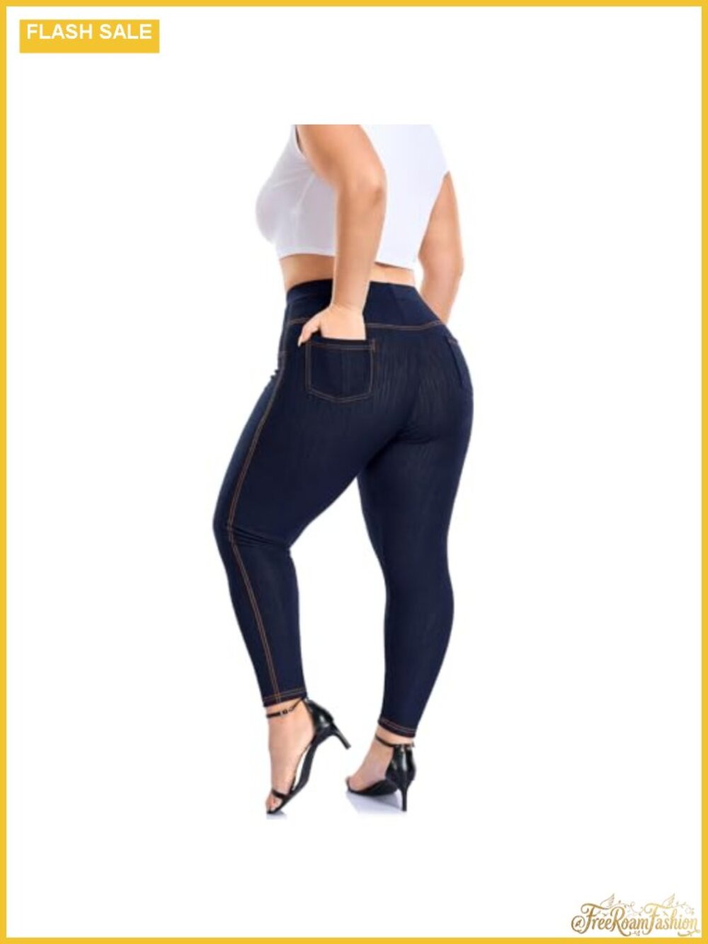 High Waist Tummy Control Jeggings for Women Plus Size Stretchy Denim Leggings